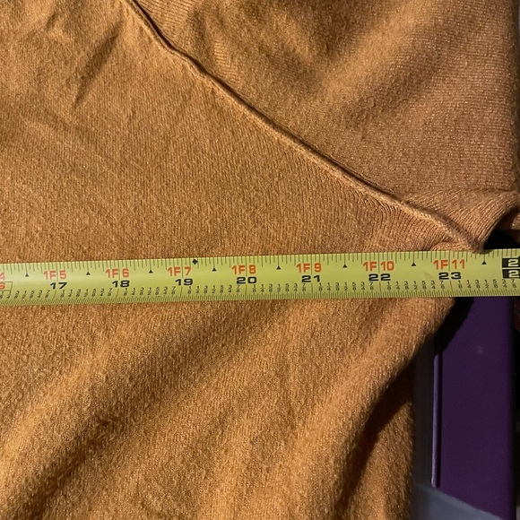 Boxy Sweater Hoodie sparkle drawstrings mustard yellow size L - Picture 7 of 7